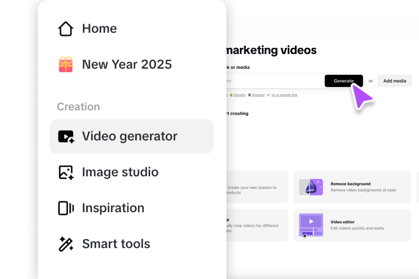 Access the video generator tool
